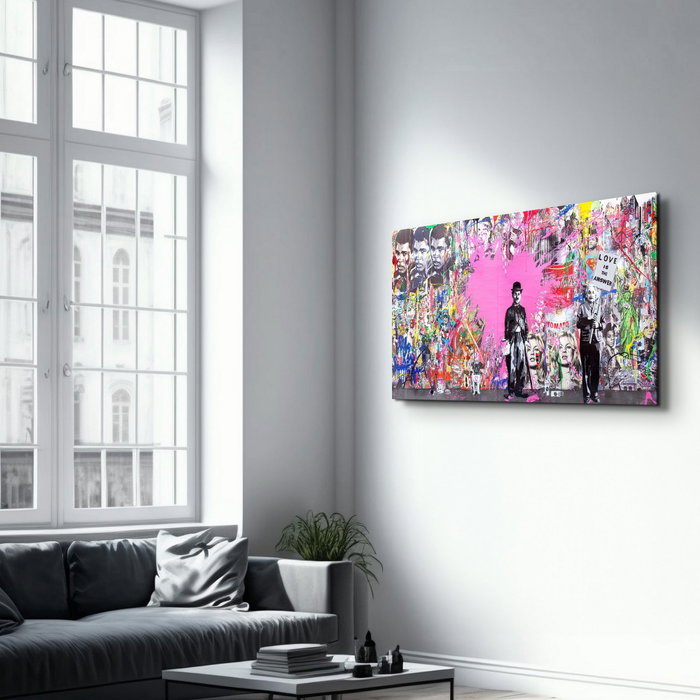 Wallity Pintura Decorativa de Vidrio Templado Multicolor 70 x 110 cm